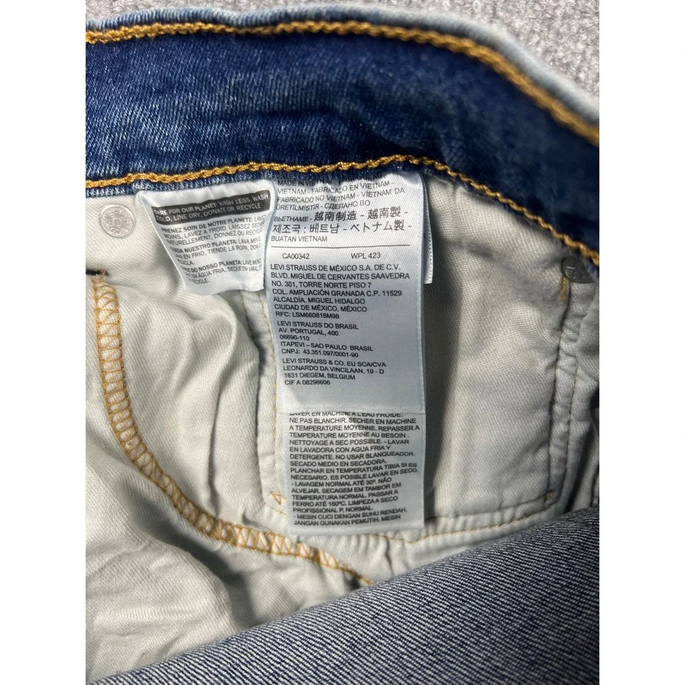Levis 541 Athletic Taper Mens Blue Jeans 42x32 Medium Wash Stretch 18181-0433